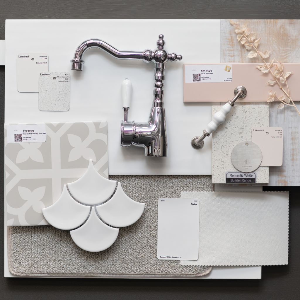 Mood board beige and grey colours